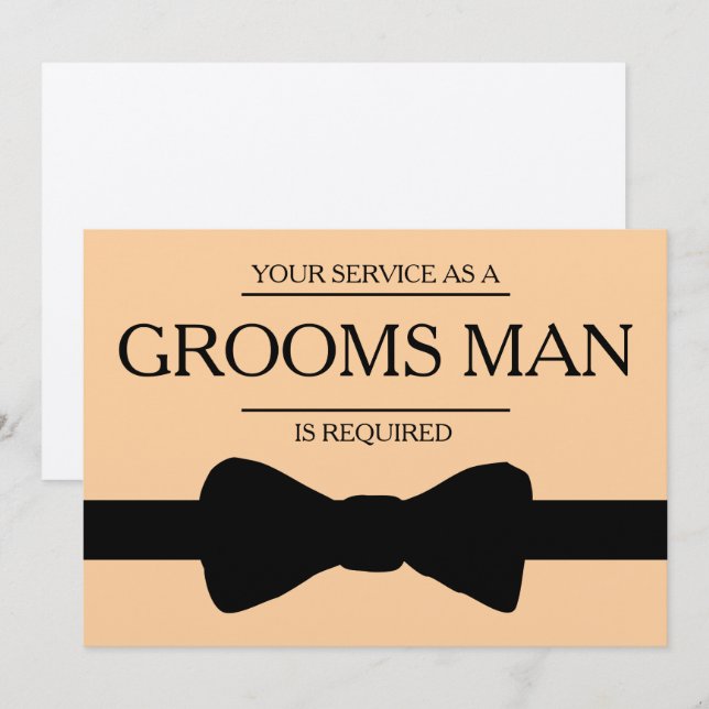 Your Service Is Requested as Best Man Groomsman Invitation (Front/Back)