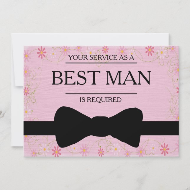 Your Service Is Requested as Best Man Groomsman Invitation (Front)