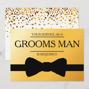 Your Service Is Requested as Best Man Groomsman Invitation