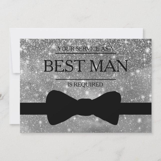 Your Service Is Requested as Best Man Groomsman Invitation (Front)