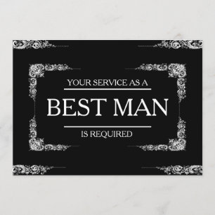 Your Service Is Requested as Best Man Groomsman Invitation