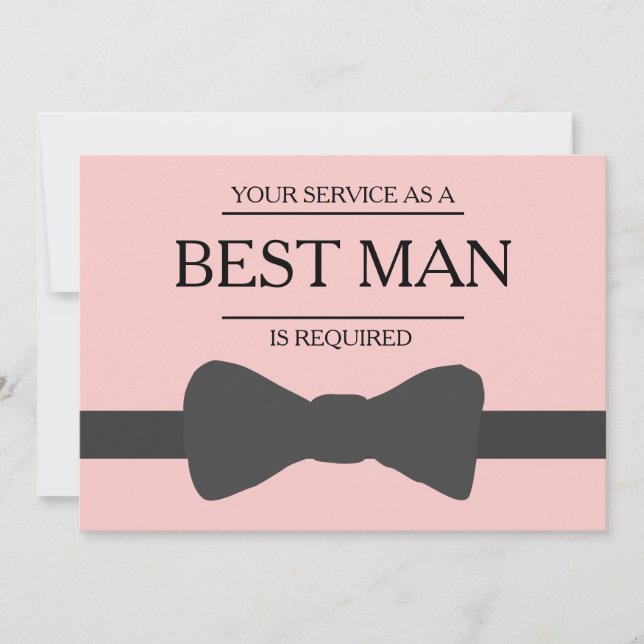 Your Service Is Requested as Best Man Groomsman Invitation (Front)