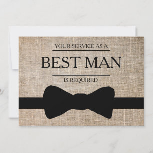 Your Service Is Requested as Best Man Groomsman Invitation