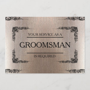 Your Service Is Requested as Groomsman Blur Invitation