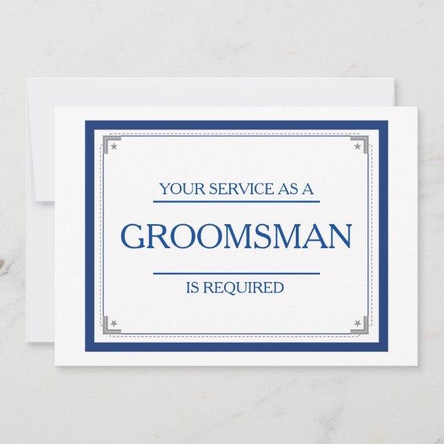Your Service Is Requested as Groomsman Invitation (Front)