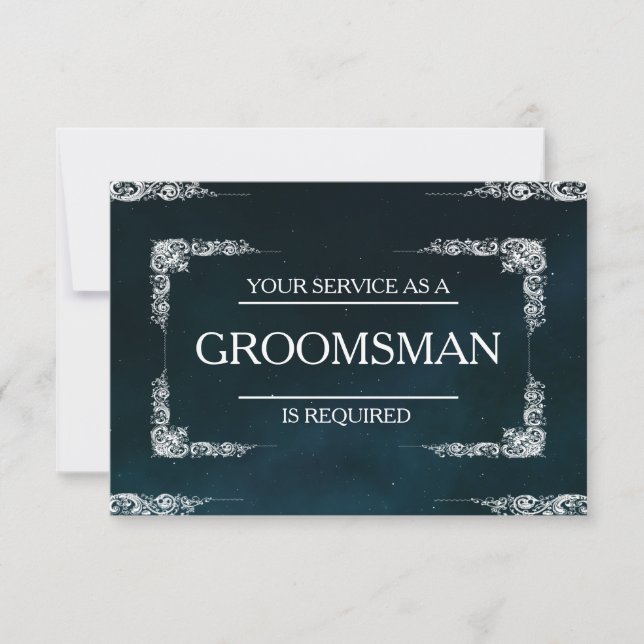 Your Service Is Requested as Groomsman Invitation (Front)