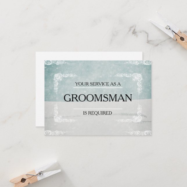 Your Service Is Requested as Groomsman Invitation (Front/Back In Situ)