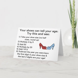 Your shoes can tell your age Birthday Card