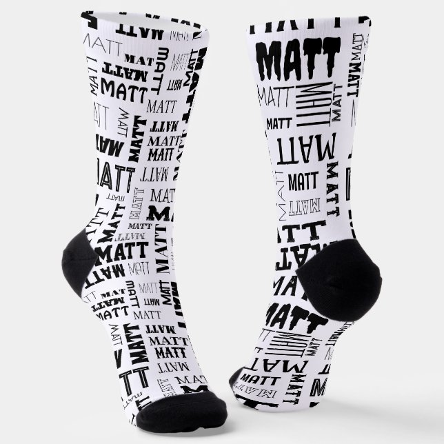 Your (Short) Name is All Over These Socks (Angled)