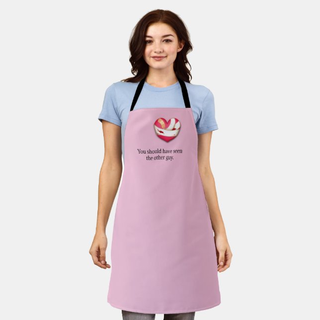 "Your should have seen the other guy" Broken Heart Apron (Worn)