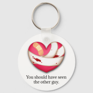 "Your should have seen the other guy" Broken Heart Key Ring