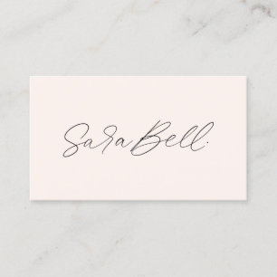 Your Signature   Custom Handwritten Blush Pink Business Card