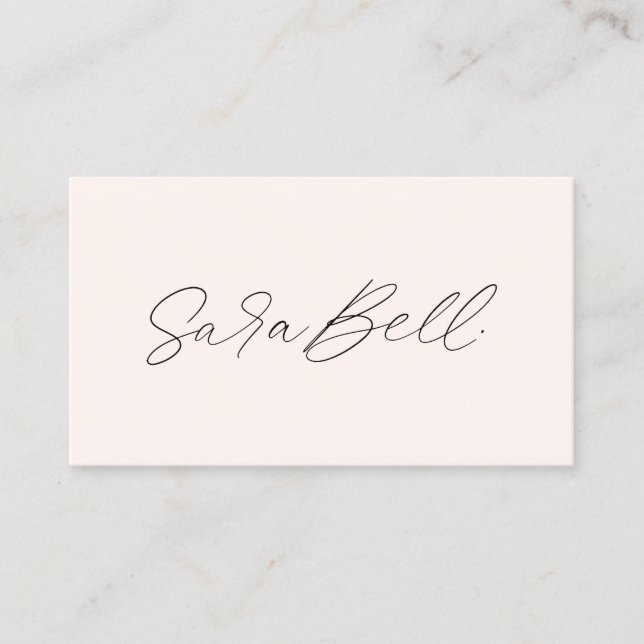 Your Signature | Custom Handwritten Blush Pink Business Card (Front)
