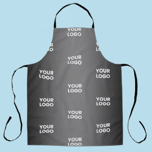 Your Simple Repeating Logo Black & Grey Gradient Apron