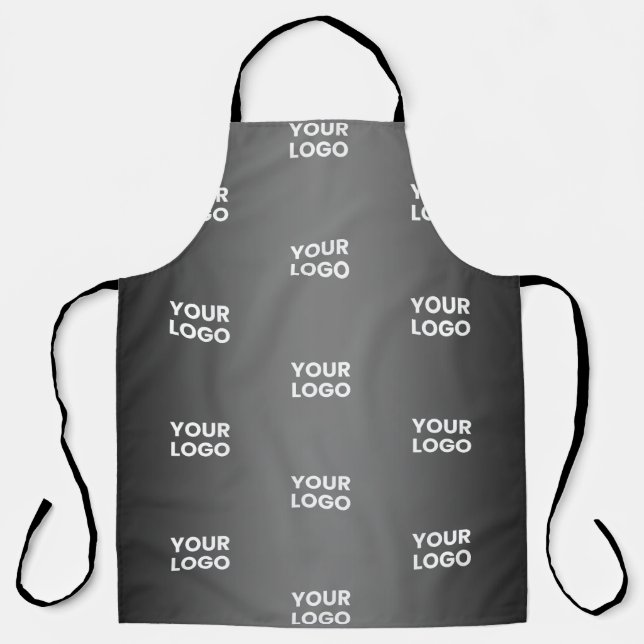 Your Simple Repeating Logo | Black & Grey Gradient Apron (Front)