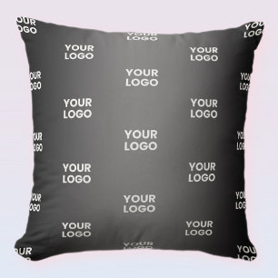 Your Simple Repeating Logo   Black & Grey Gradient Cushion