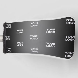 Your Simple Repeating Logo Black & Grey Gradient Golf Head Cover