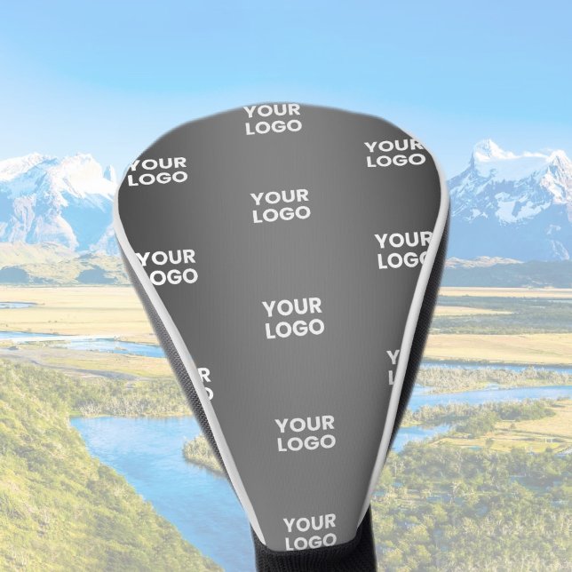 Your Simple Repeating Logo | Black & Grey Gradient Golf Head Cover (Creator Uploaded)
