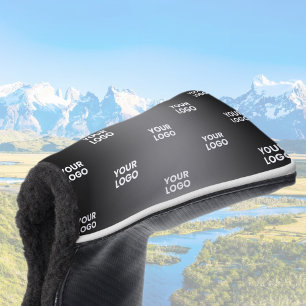 Your Simple Repeating Logo Black & Grey Gradient Golf Head Cover
