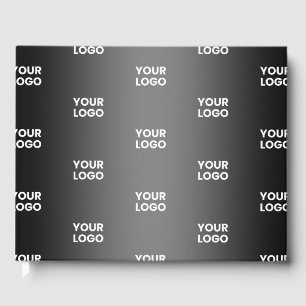 Your Simple Repeating Logo Black & Grey Gradient Guest Book