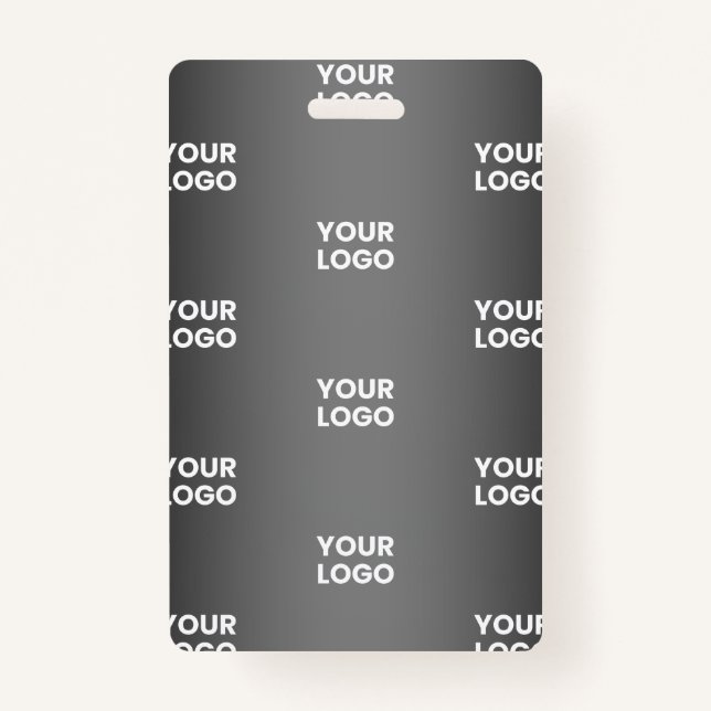 Your Simple Repeating Logo | Black & Grey Gradient ID Badge (Front)
