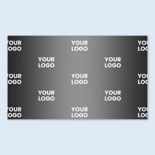 Your Simple Repeating Logo Black & Grey Gradient Rectangular Sticker