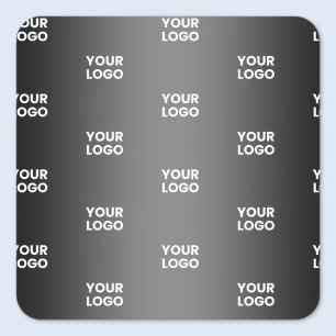 Your Simple Repeating Logo Black & Grey Gradient Square Sticker