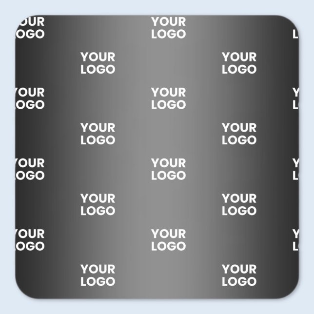 Your Simple Repeating Logo | Black & Grey Gradient Square Sticker (Creator Uploaded)