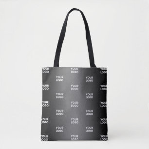 Your Simple Repeating Logo   Black & Grey Gradient Tote Bag