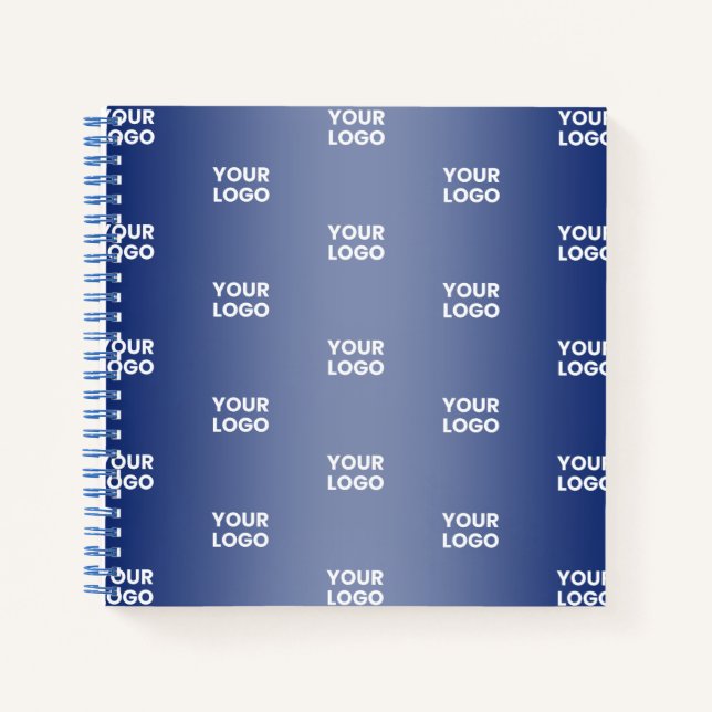 Your Simple Repeating Logo | Blue Gradient Notebook (Front)