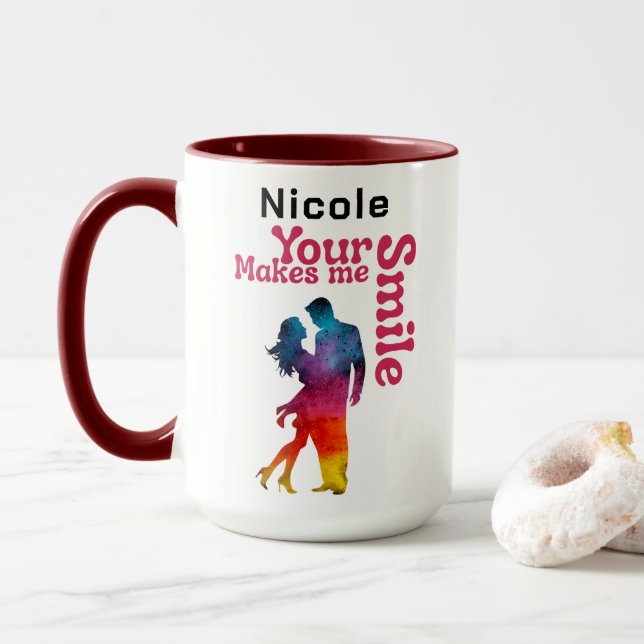 Your smile makes me smile I Valentines gift Mug (With Donut)