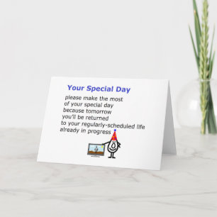 Your Special Day - a funny birthday poem Card
