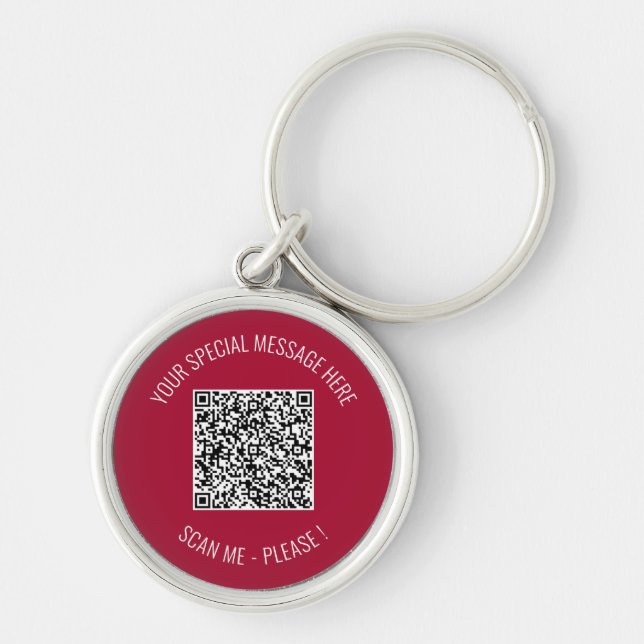Your Special Message QR Code Keychain Template (Front)