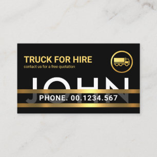 Your Special Name Gold Lines Trucker Business Card