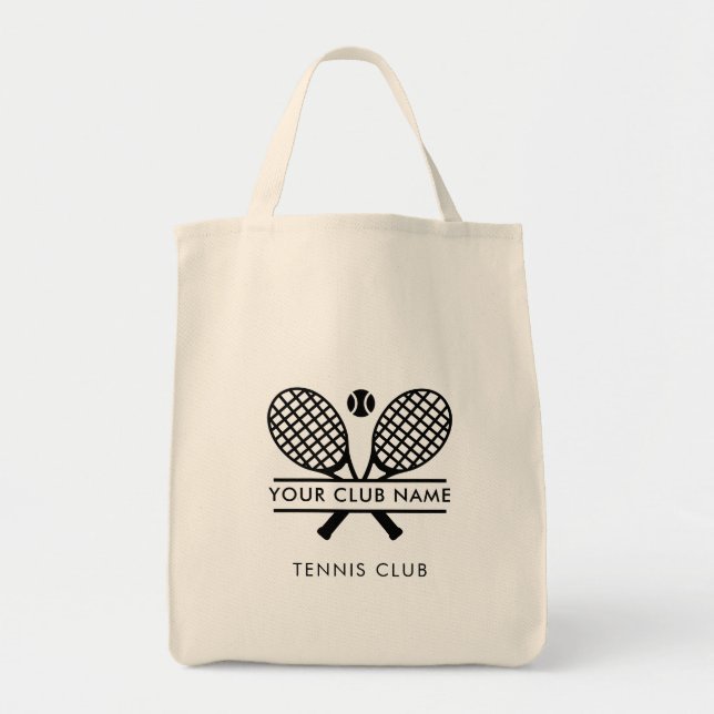 Your Sports Country Club Name Tennis Team Swag Tote Bag (Front)