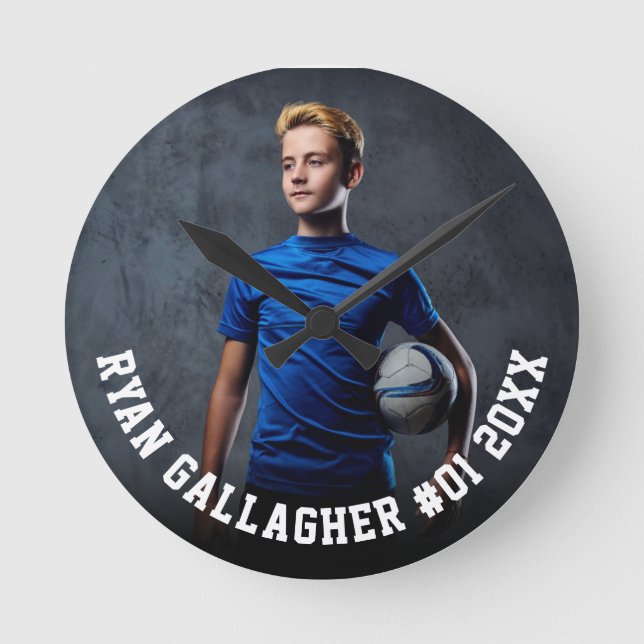 Your Sports Photo | Personalised Round Clock (Front)