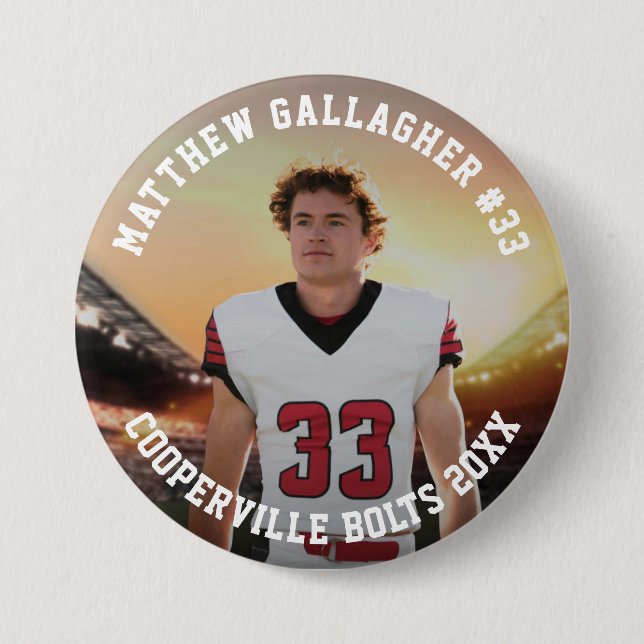Your Sports Photo | Personalised Team Photo Button (Front)