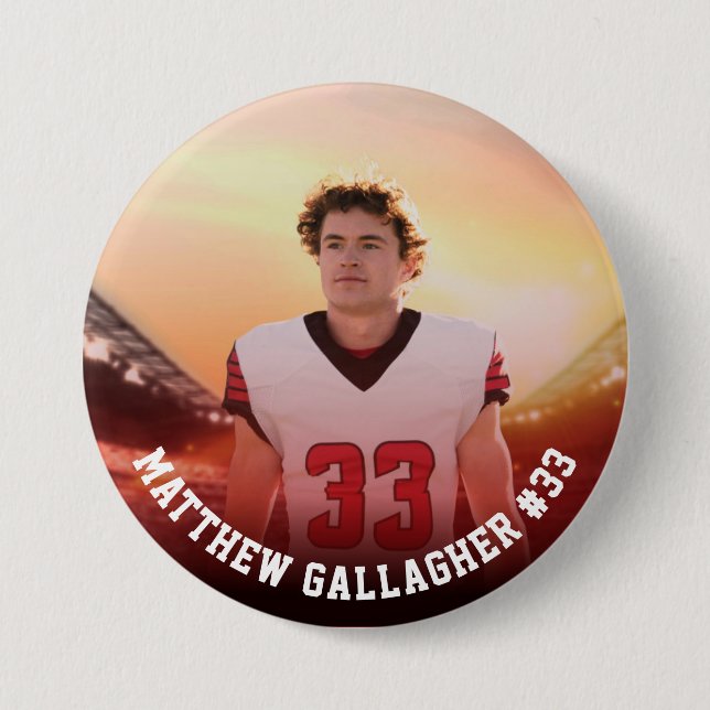 Your Sports Photo | Personalised Team Photo Button (Front)