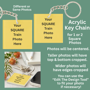 Your Square Train Photo Key Ring