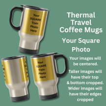 Your Square Train Photos on Travel Mug