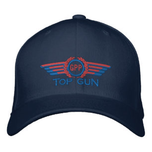 Your Star Monogram Aviation Laurels Pilot Wings Embroidered Hat