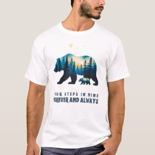 Your Steps in Mine Bear Design – Family Gift T-Shirt