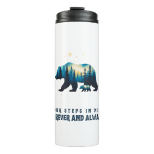 Your Steps in Mine Bear Design – Family Gift Thermal Tumbler
