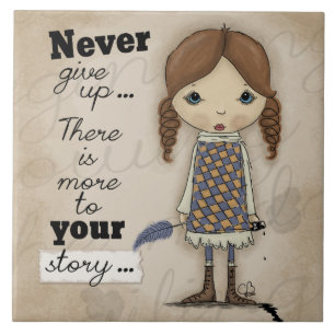 Your Story-Girl with Pen and Ink Tile