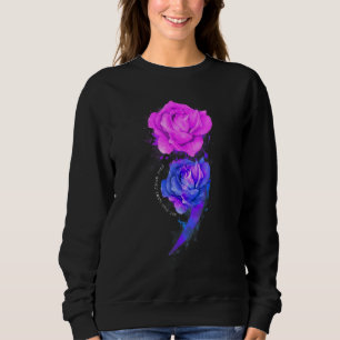 Your Story Isn't Over Yet Semicolon Roses Suicide Sweatshirt