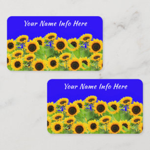 Your Sunflowers Business Card Ukraine Flag Colours