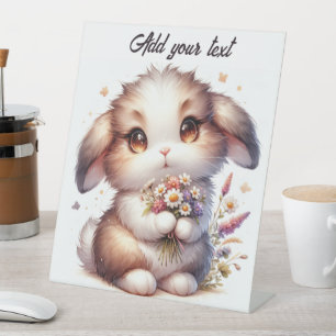 Your sweet bunny loves you!  pedestal sign
