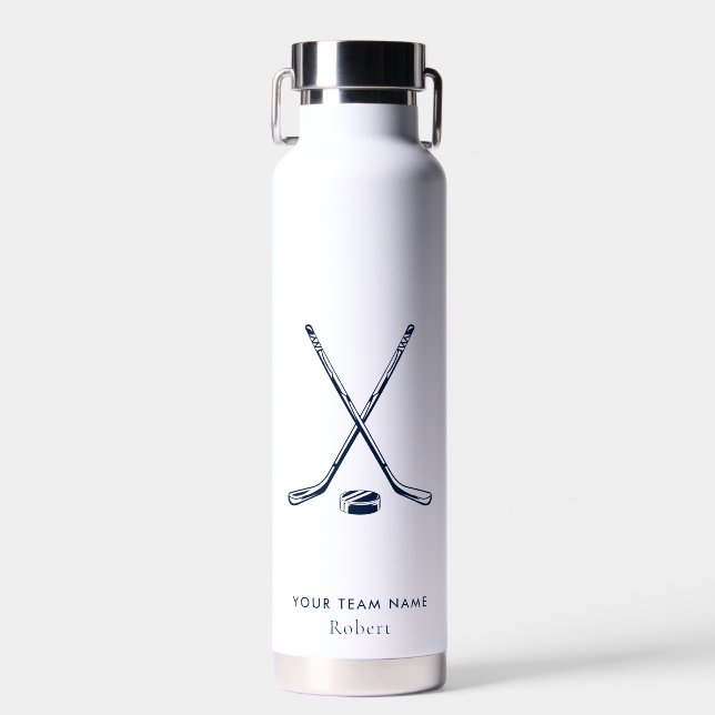 Your Team Name Ice Hockey Giveaway Personalised Water Bottle (Front)
