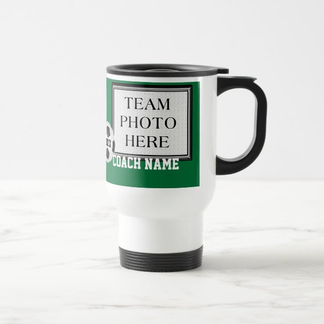 Your TEAM PHOTO, COLORS, TEXT Soccer Coach Mugs (Right)