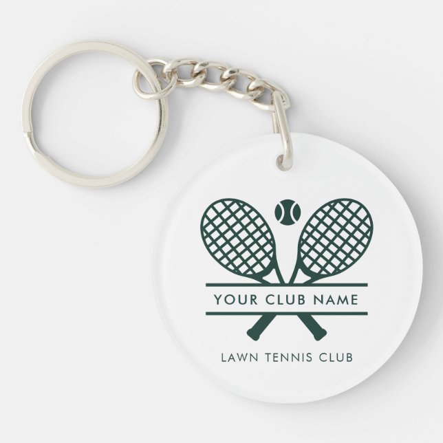Your Tennis Club Name Member Swag Green Team Key Ring (Front)